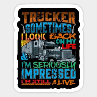 Trucker Sometimes I Look Back on My Sticker